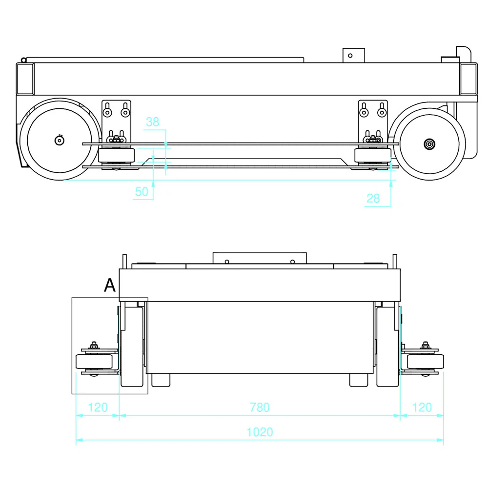 Side rollers to drive through shelf aisles
