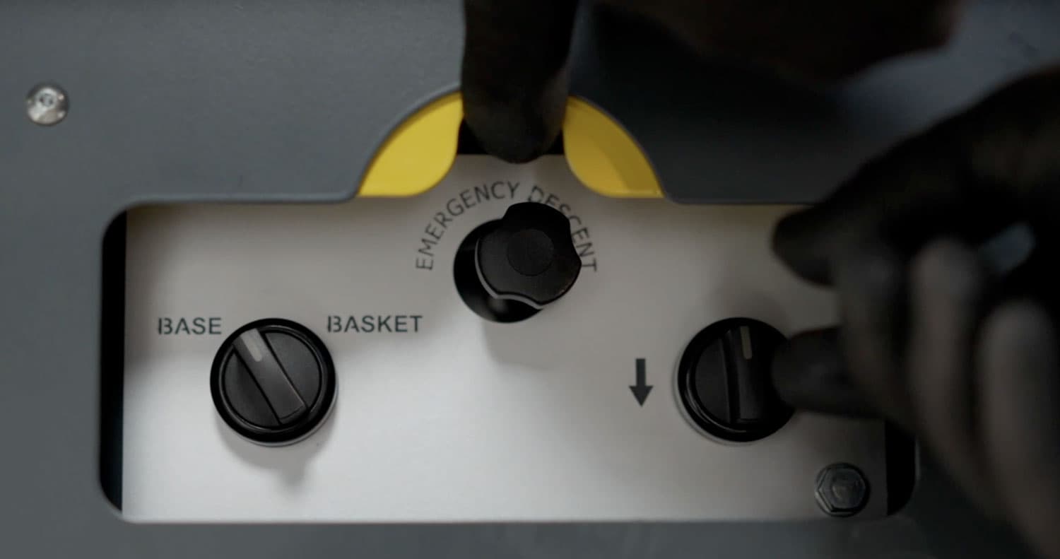 Additional machine up and down control only for loading-unloading on van