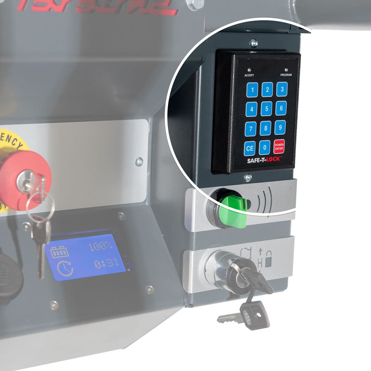 Machine start-up with code (only for 24 Volt version)