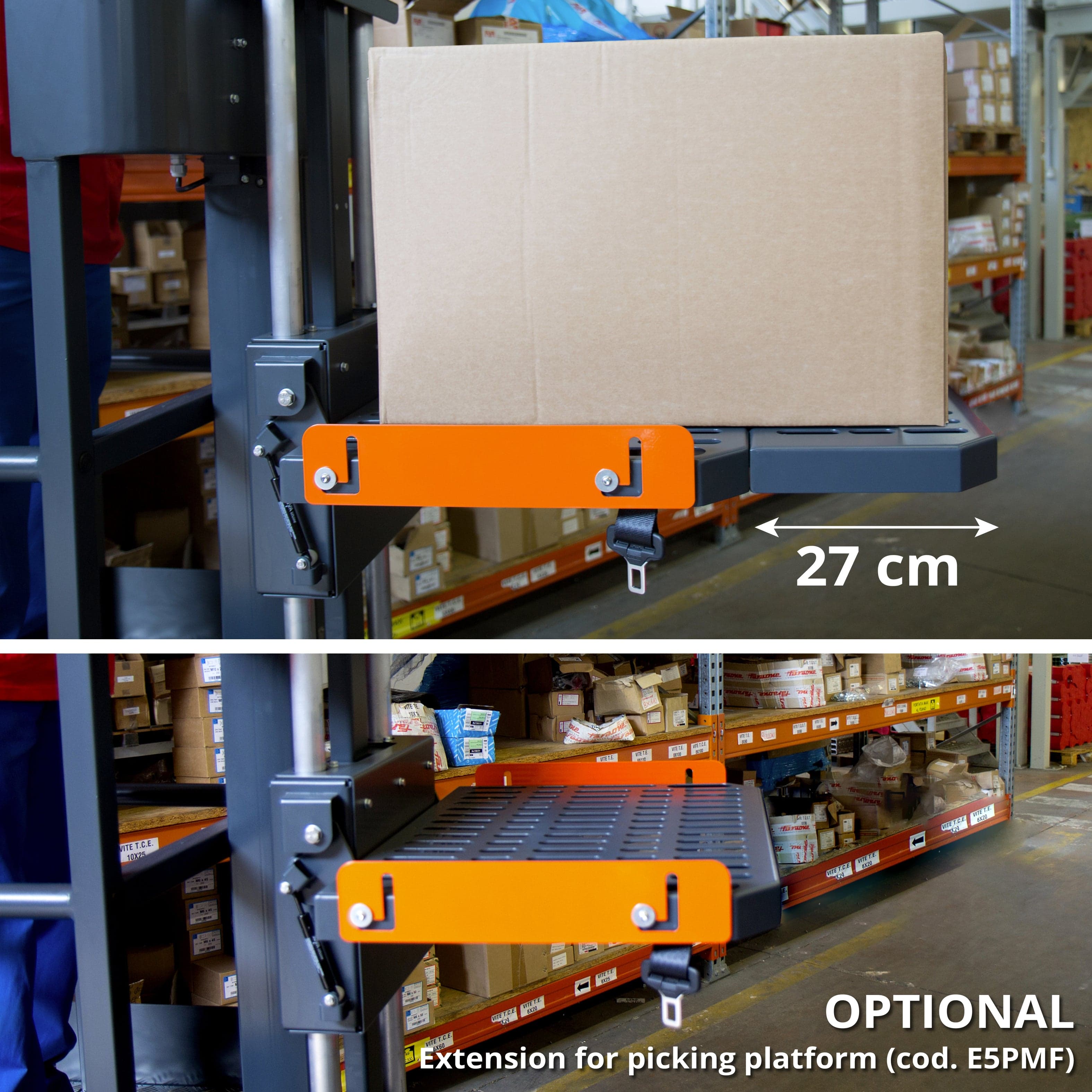 Extension for picking platform (removable) + 27 cm (for electrical picking platform only)