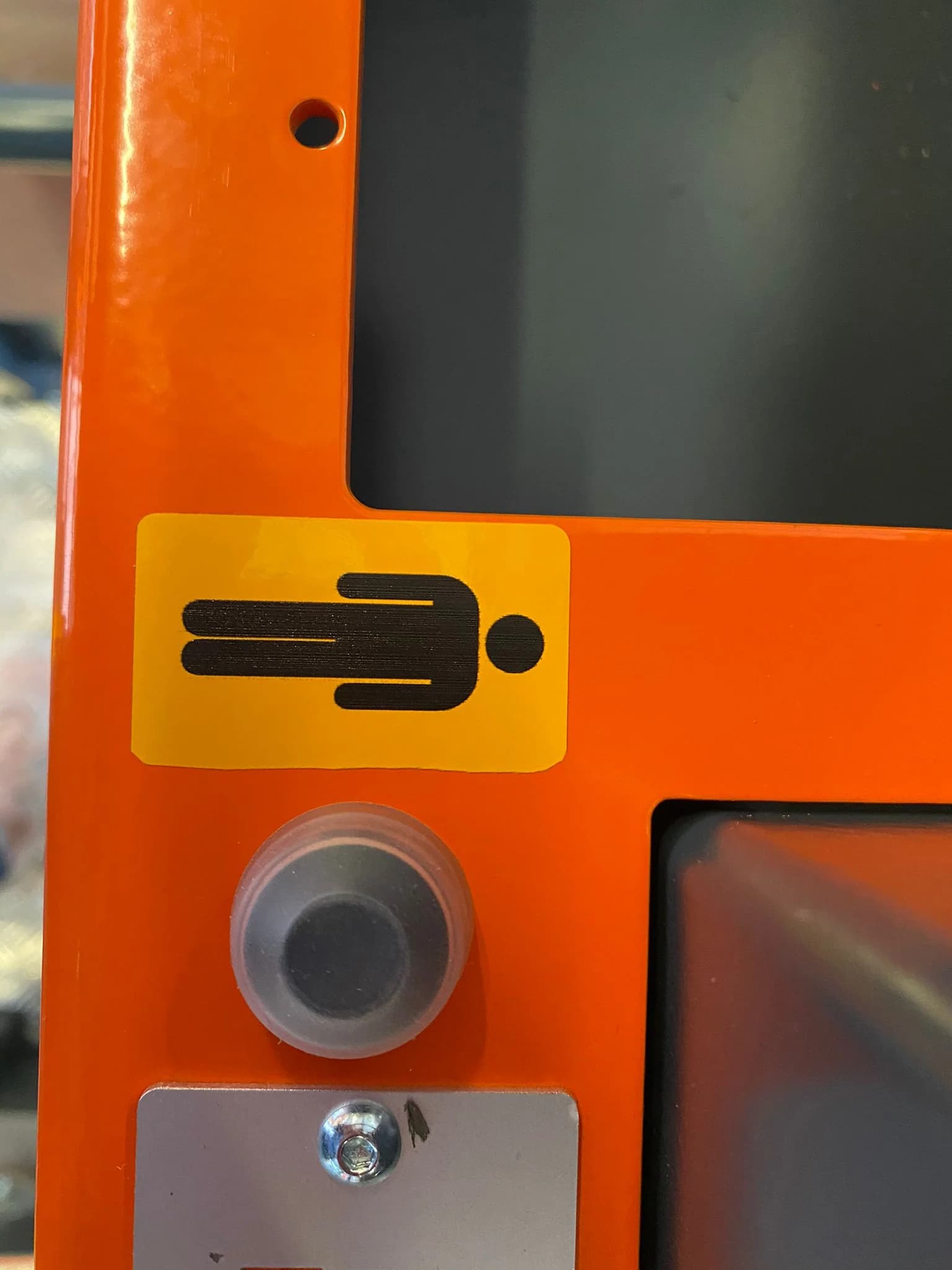 Additional control button to operate the machine with both hands